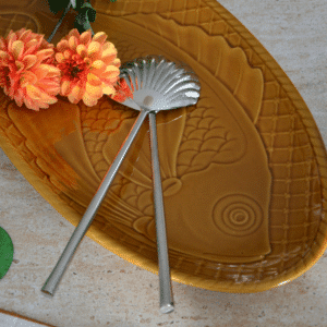 Grand plat de service « poisson » Gien vintage caramel | Twicy Store
