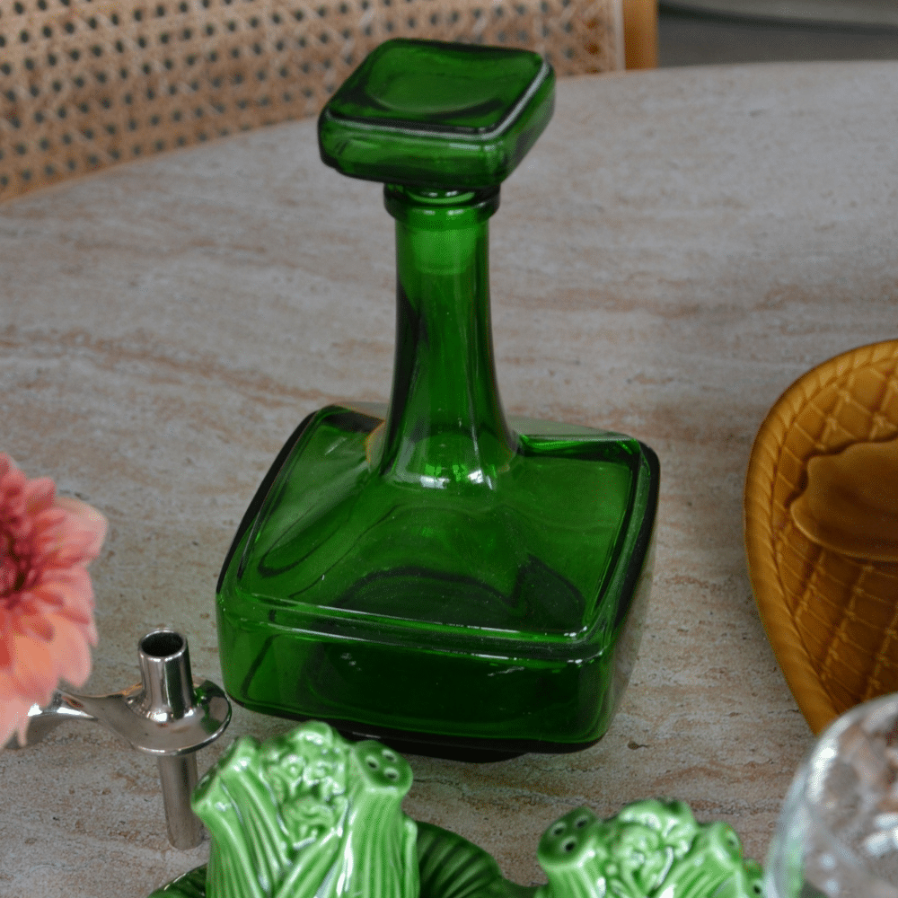 Carafe vintage belge en verre vert | Twicy Store