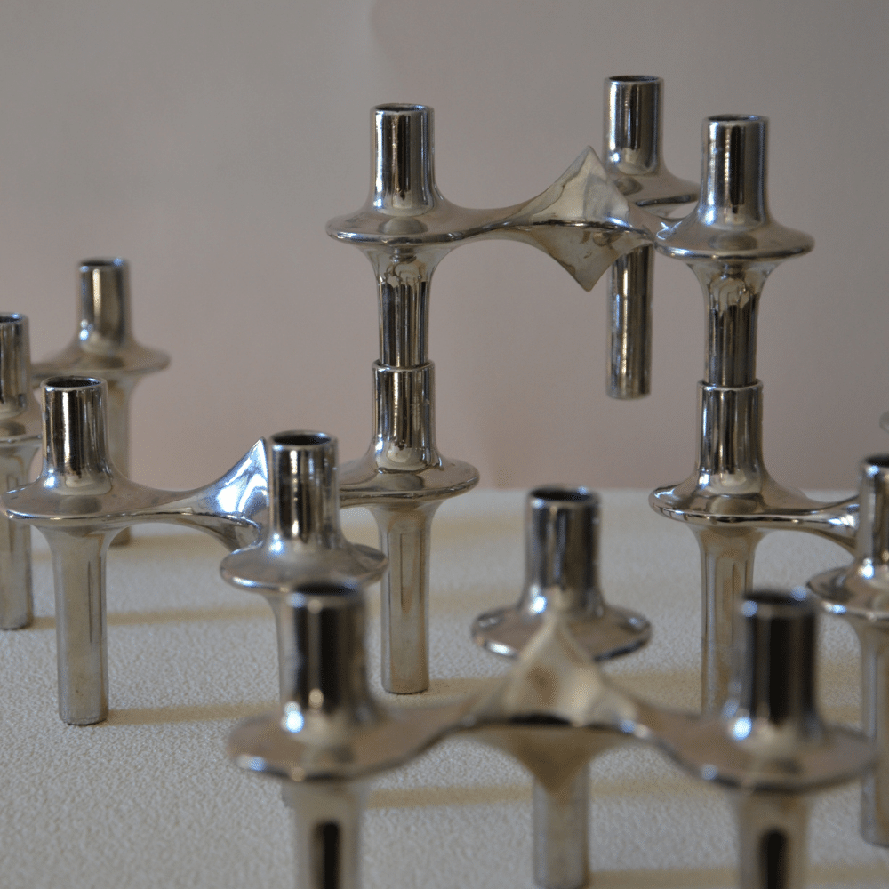 Lot 3 bougeoirs modulables vintage chromés | Twicy Store