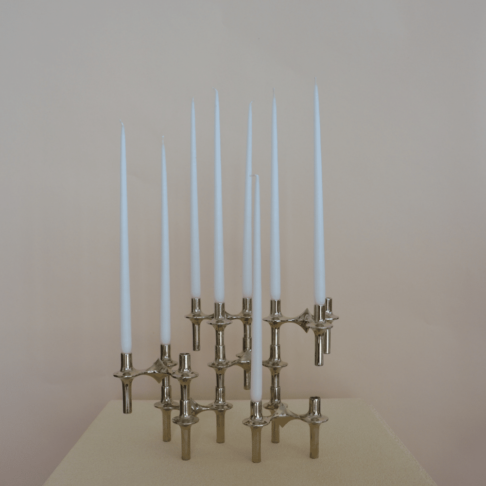 Lot 3 bougeoirs modulables vintage chromés | Twicy Store