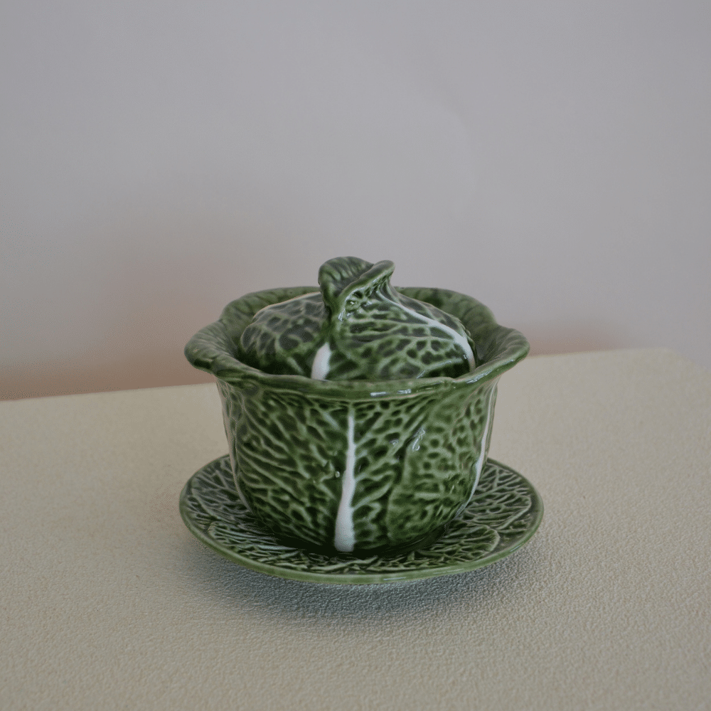 Petite soupière chou vintage avec assiette | Twicy Store