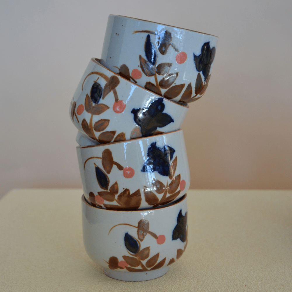 Service à thé vintage, Théière + 4 tasses | Twicy Store